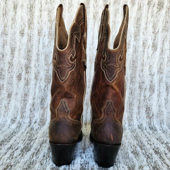 J.B Dillon JBW5001 Western Cowgirl Boot Brown Goat Leather | Women's Size 7B - Picture 5 of 11